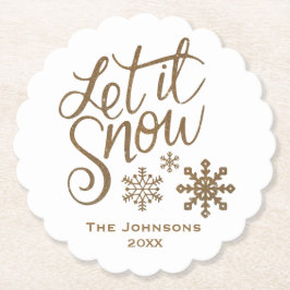 "Let it Snow" Weihnachts-Party Paper Untersetzer