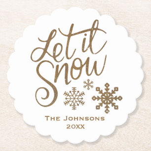 "Let it Snow" Weihnachts-Party Paper Untersetzer