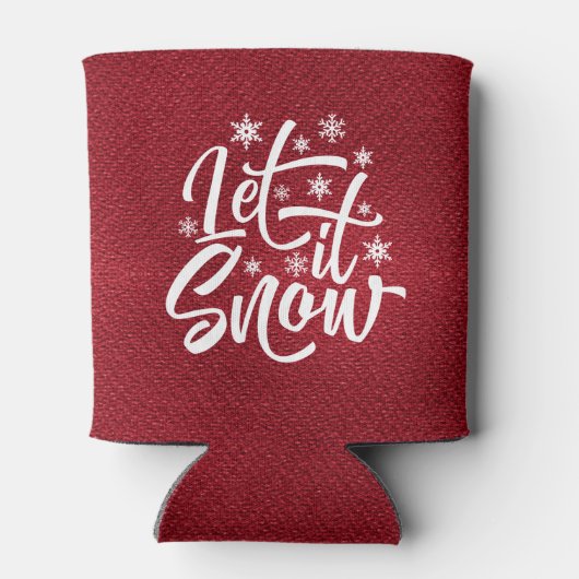 Let It Snow Weihnachts Typografie rot/weiß ID951 Dosenkühler (Rückseite)