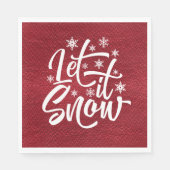 Let It Snow Weihnachts Typografie rot/weiß ID951 Serviette (Vorderseite)