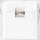 Let it Snow|Winter Scene Foto Quadratischer Aufkleber (Tasche)