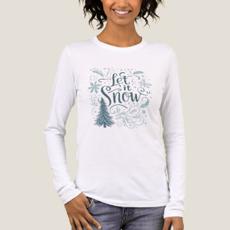 Let it snow women family toddler Christmas tree  Tri-Blend Shirt