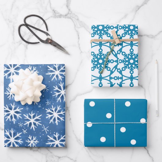 Let It Snow Wrapping Paper Sheets Geschenkpapier Set (Vorderseite)