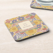 Let Joy Bloom Coaster Set – Editable Text Getränkeuntersetzer (Linke Seite)