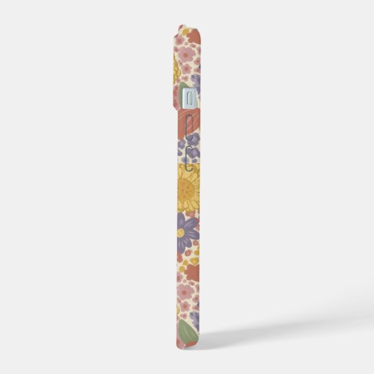 Let Joy Bloom – Editable Text Floral Phone Case iPhone 15 Hülle (Linke Seite)