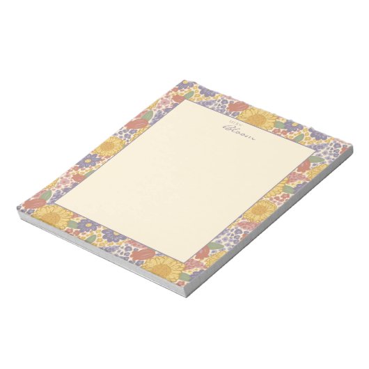 Let Joy Bloom –Floral Notepad with Joyful Message  Notizblock (Rotiert)