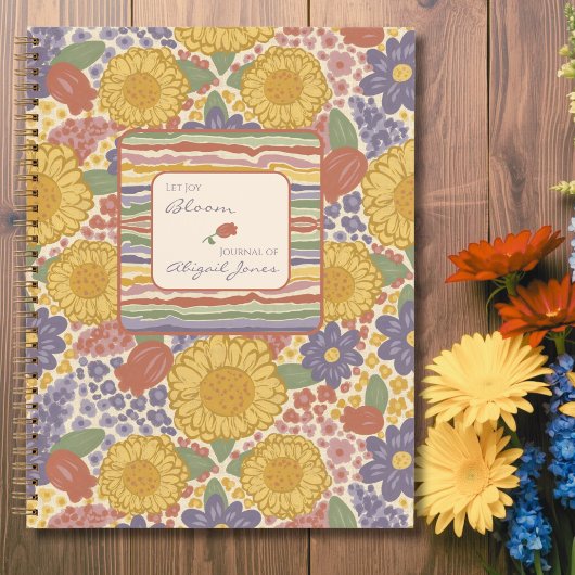 Let Joy Bloom – Personalized Floral Journal Notizblock