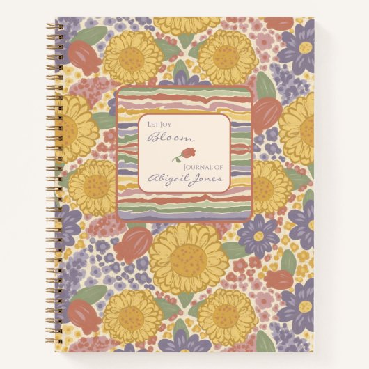 Let Joy Bloom – Personalized Floral Journal Notizblock (Vorderseite)