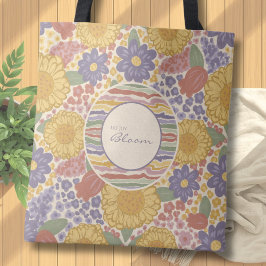 Let Joy Bloom – Personalized Floral Tote Bag  Tasche