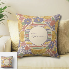 Let Joy Bloom Reversible Floral Throw Pillow Kissen