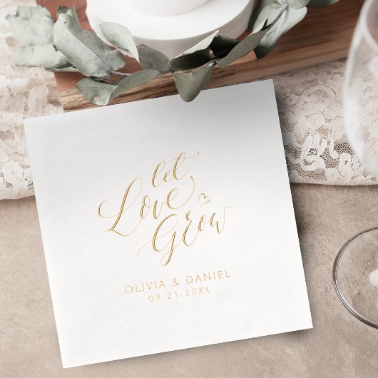 "Let love grow" modern calligraphy wedding Servietten Mit Folie