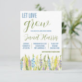 Let Love Grow, Pastel Blue Gladiolus Bridal Dusche Einladung (Stehend Vorderseite)