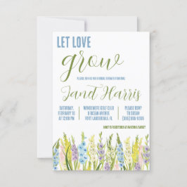 Let Love Grow, Pastel Blue Gladiolus Bridal Dusche Einladung