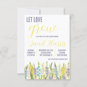 Let Love Grow, Pastel Gladiolus Bridal Dusche Einladung