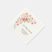 Let Love Grow Pink Orange Flowers Wedding Serviette (Ecke)