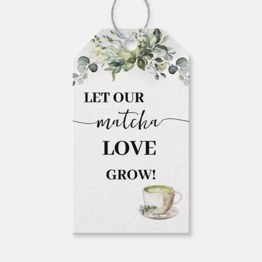Let Love Grow Plant Gift Eucalyptus Matcha Favor Geschenkanhänger (Vorderseite)