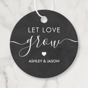 Let Love Grow, Plant Gift Tag, Wedding Chalkboard Geschenkanhänger