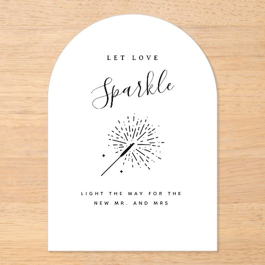 Let Love Sparkle Modern Minimalist Wedding Acryleinladungen (Vorderseite)