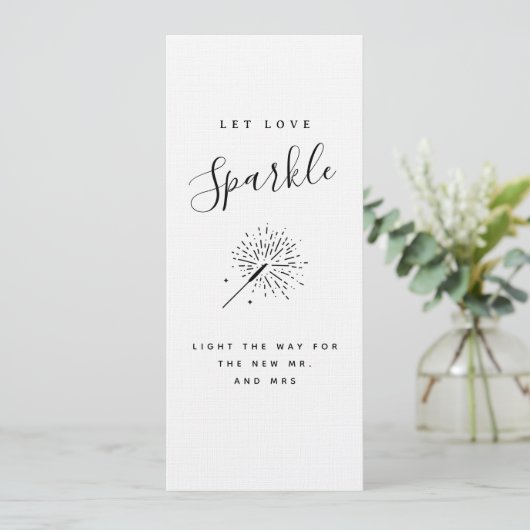Let Love Sparkle Modern Minimalist Wedding  Einladung (Stehend Vorderseite)