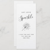 Let Love Sparkle Modern Minimalist Wedding  Einladung (Vorne/Hinten)