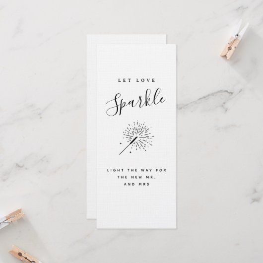 Let Love Sparkle Modern Minimalist Wedding Einladung (Vorderseite/Rückseite Beispiel)