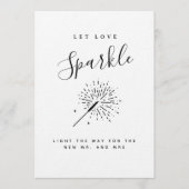 Let Love Sparkle Modern Minimalist Wedding  Einladung (Vorderseite)