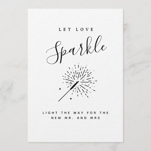 Let Love Sparkle Modern Minimalist Wedding  Einladung (Vorderseite)