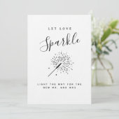 Let Love Sparkle Modern Minimalist Wedding  Einladung (Stehend Vorderseite)