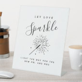Let Love Sparkle Modern Minimalist Wedding Sign- Sockelschild (In Situ)