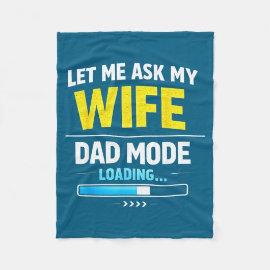 Let Me Ask My Wife Funny Retro Dad Father Husband Fleecedecke (Vorderseite)