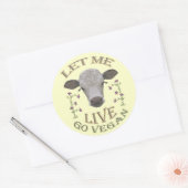 LET ME LIVE - GO VEGAN - */* RUNDER AUFKLEBER (Umschlag)