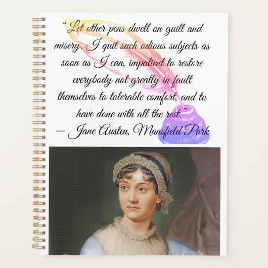 “Let other pens dwell on" Jane Austen quote Planer (Vorderseite)
