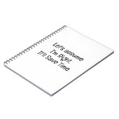 Let’s Assume I’m Right Notizblock (Linke Seite)