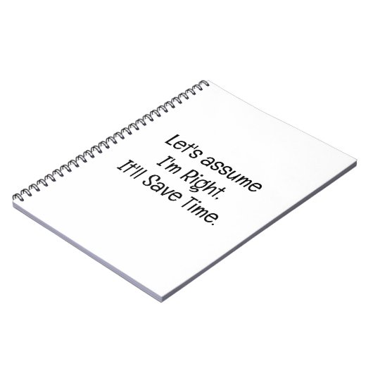 Let’s Assume I’m Right Notizblock (Linke Seite)