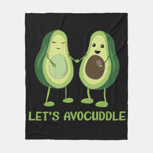 Let’s Avocuddle - Funny Avocado Pun Fleecedecke (Vorderseite)