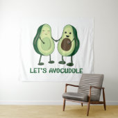 Let’s Avocuddle - Funny Avocado Pun Wandteppich (Beispiel (Horizontal))