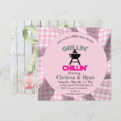 Let’s BBQ Baby Shower Invitation • Gingham Baby-Q  (Vorne/Hinten)