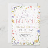 Let’s Brunch Invitation Template, Wildflower Birth Einladung (Vorderseite)