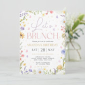 Let’s Brunch Invitation Template, Wildflower Birth Einladung (Stehend Vorderseite)