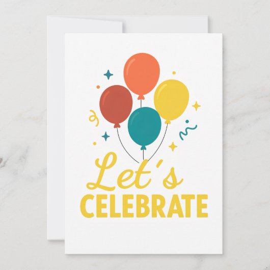 Let’s Celebrate Printable Party Invitation Design Einladung (Vorderseite)