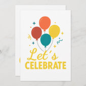 Let’s Celebrate Printable Party Invitation Design Einladung (Vorne/Hinten)