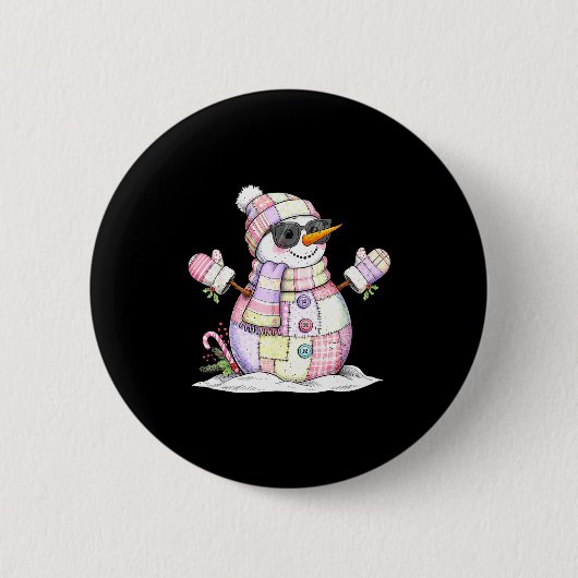 Let’s Chill Snowman Christmas Coffee Cute Holiday Button (Vorderseite)