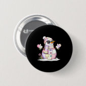 Let’s Chill Snowman Christmas Coffee Cute Holiday Button (Vorne & Hinten)