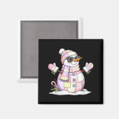 Let’s Chill Snowman Christmas Coffee Cute Holiday Magnet (Vorderseite/Rückseite)