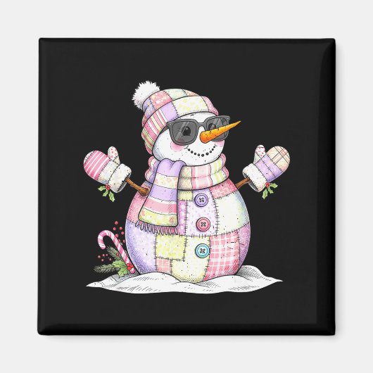Let’s Chill Snowman Christmas Coffee Cute Holiday Magnet (Vorne)