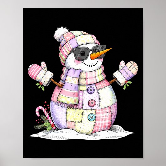 Let’s Chill Snowman Christmas Coffee Cute Holiday Poster (Vorne)