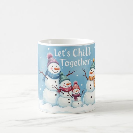 Let’s Chill Together Snowman Family Mug Kaffeetasse (Mittel)