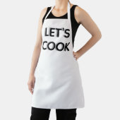“Let’s Cook” White Apron – Motivational Chef Quot Schürze (InSitu)