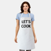 “Let’s Cook” White Apron – Motivational Chef Quot Schürze (Getragen)