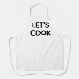  “Let’s Cook” White Apron – Motivational Chef Quot Schürze
